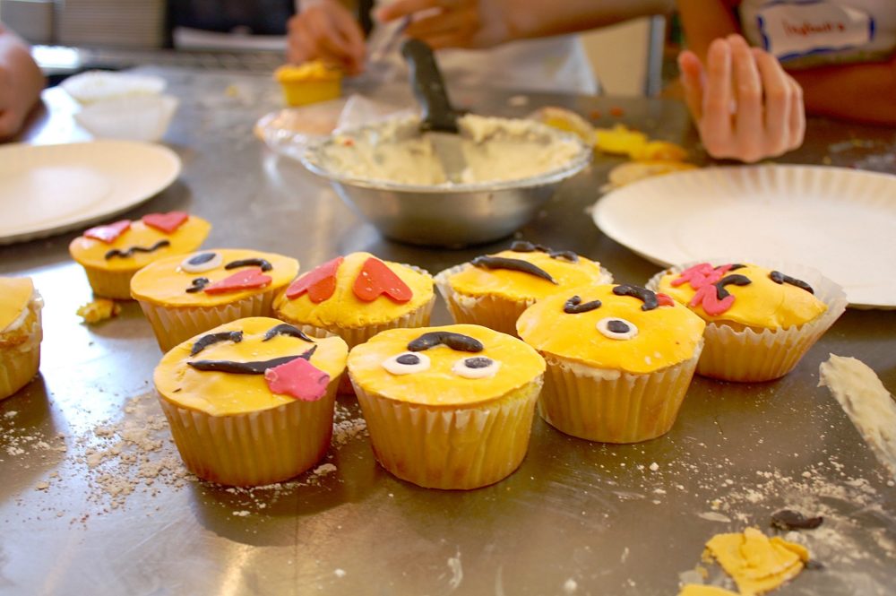 a table topped with plates of food on a plate