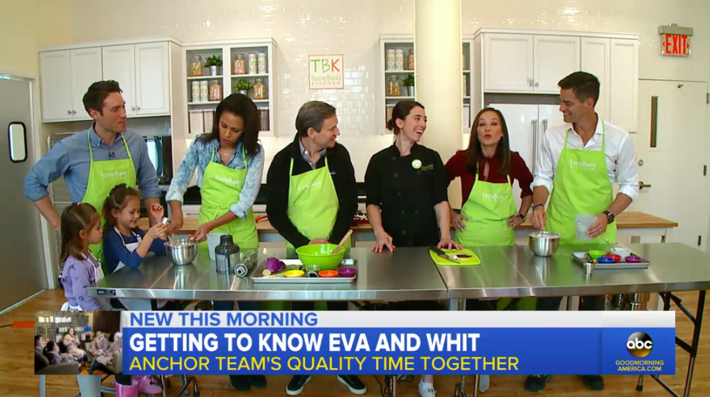 a group of people performing on a counter