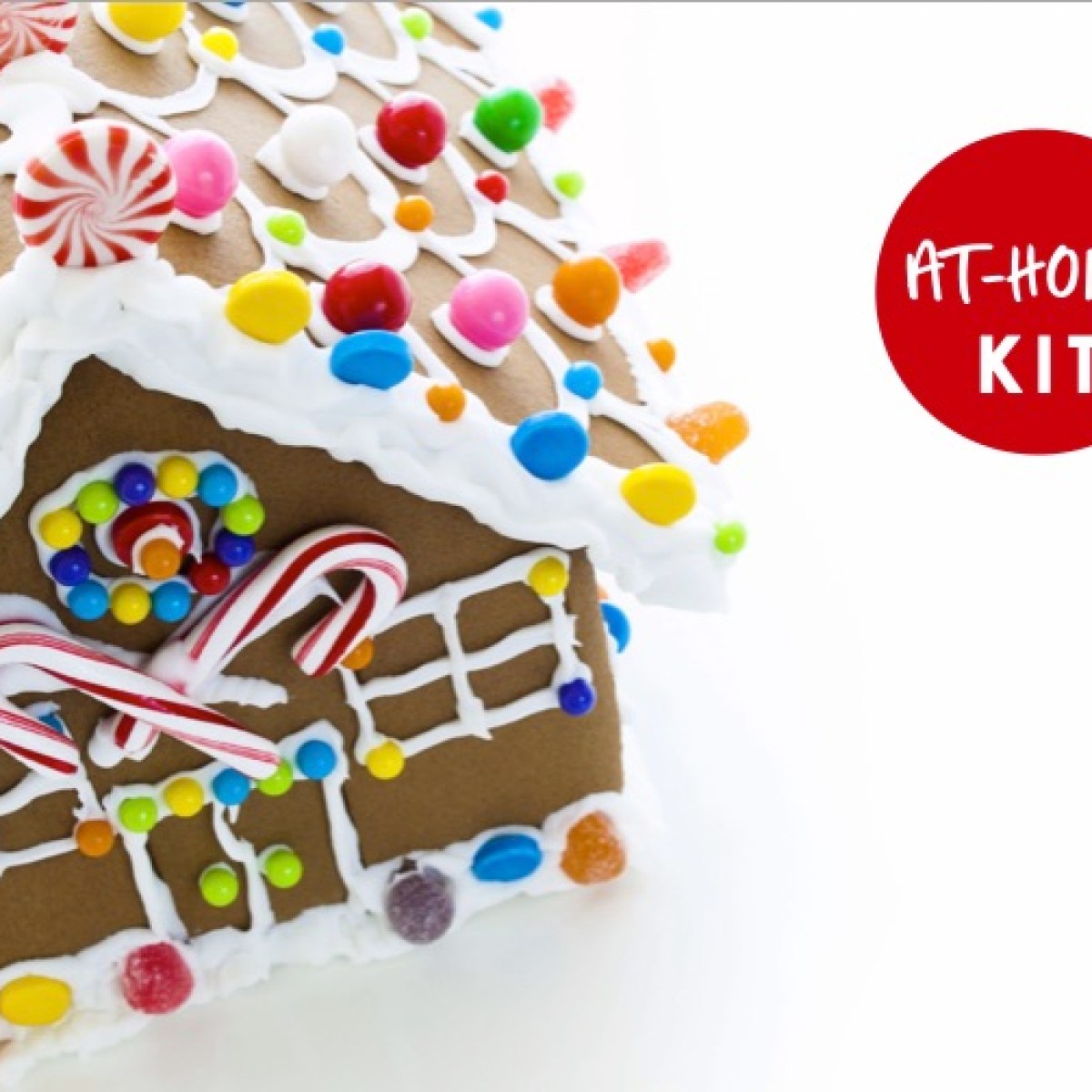 Christmas winter themed decorated gingerbread house