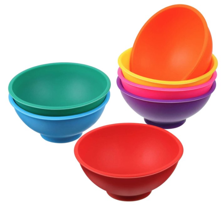 colorful set of 7 bowls