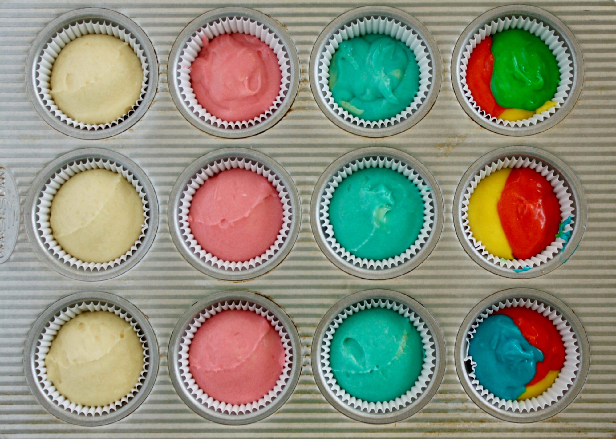 Colored Cupcake Tray a group of people in different colors
