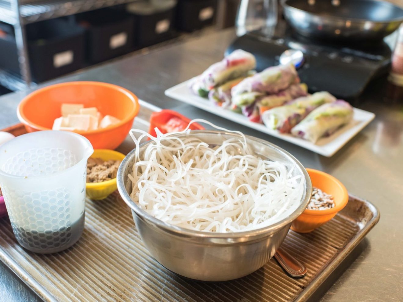 spring roll ingredient preparation