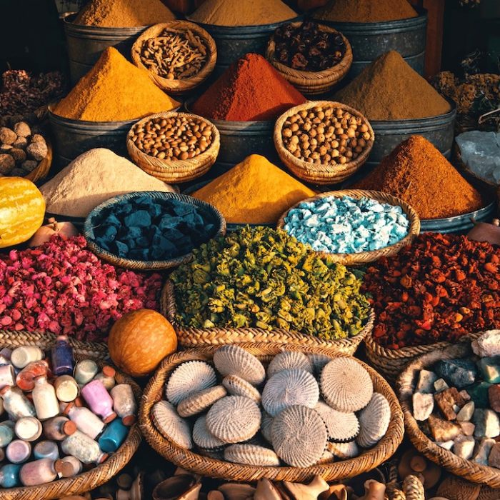 a bunch of food on a table