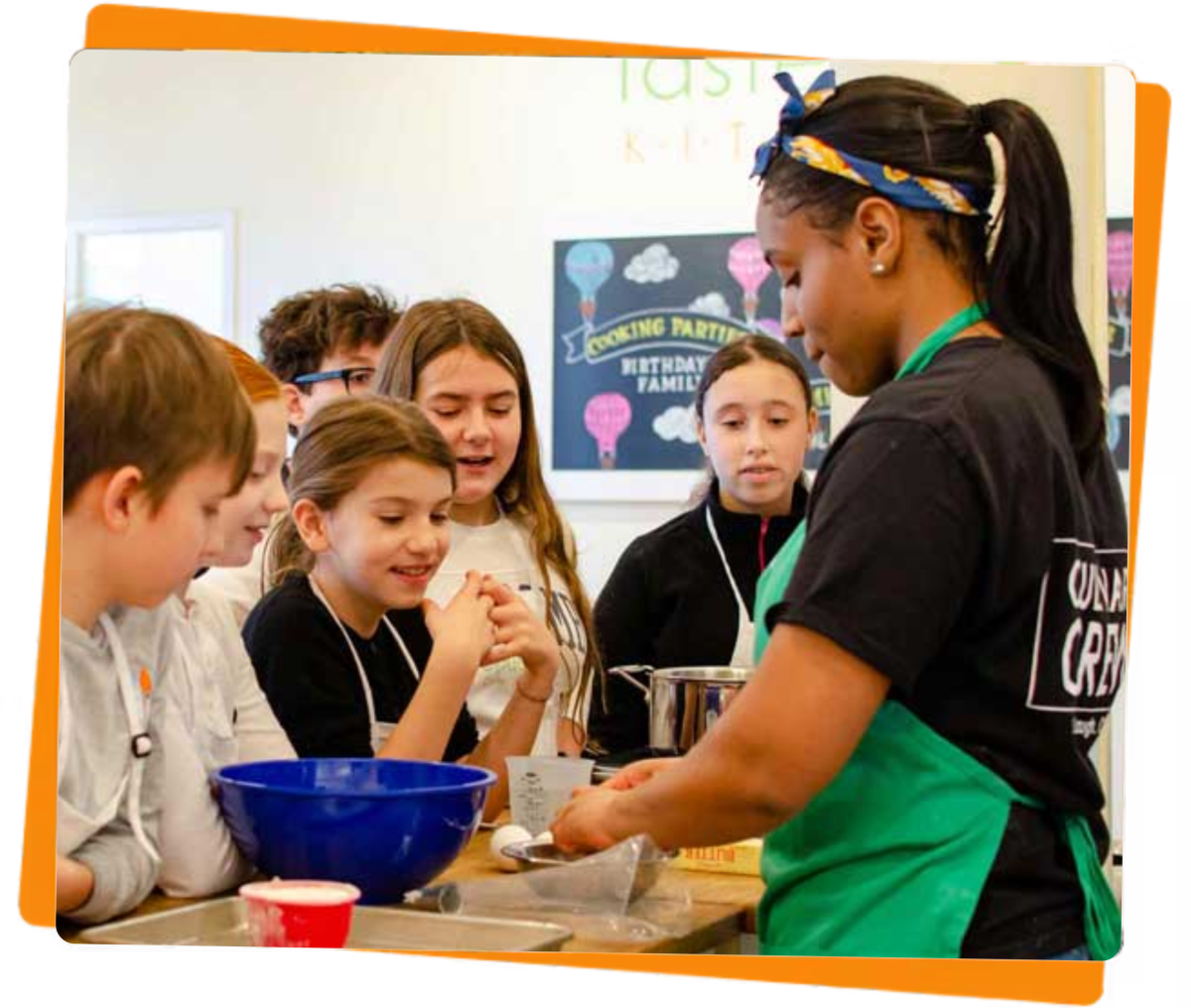 2(5)(1) Female Chef showing Kids how to Cook
