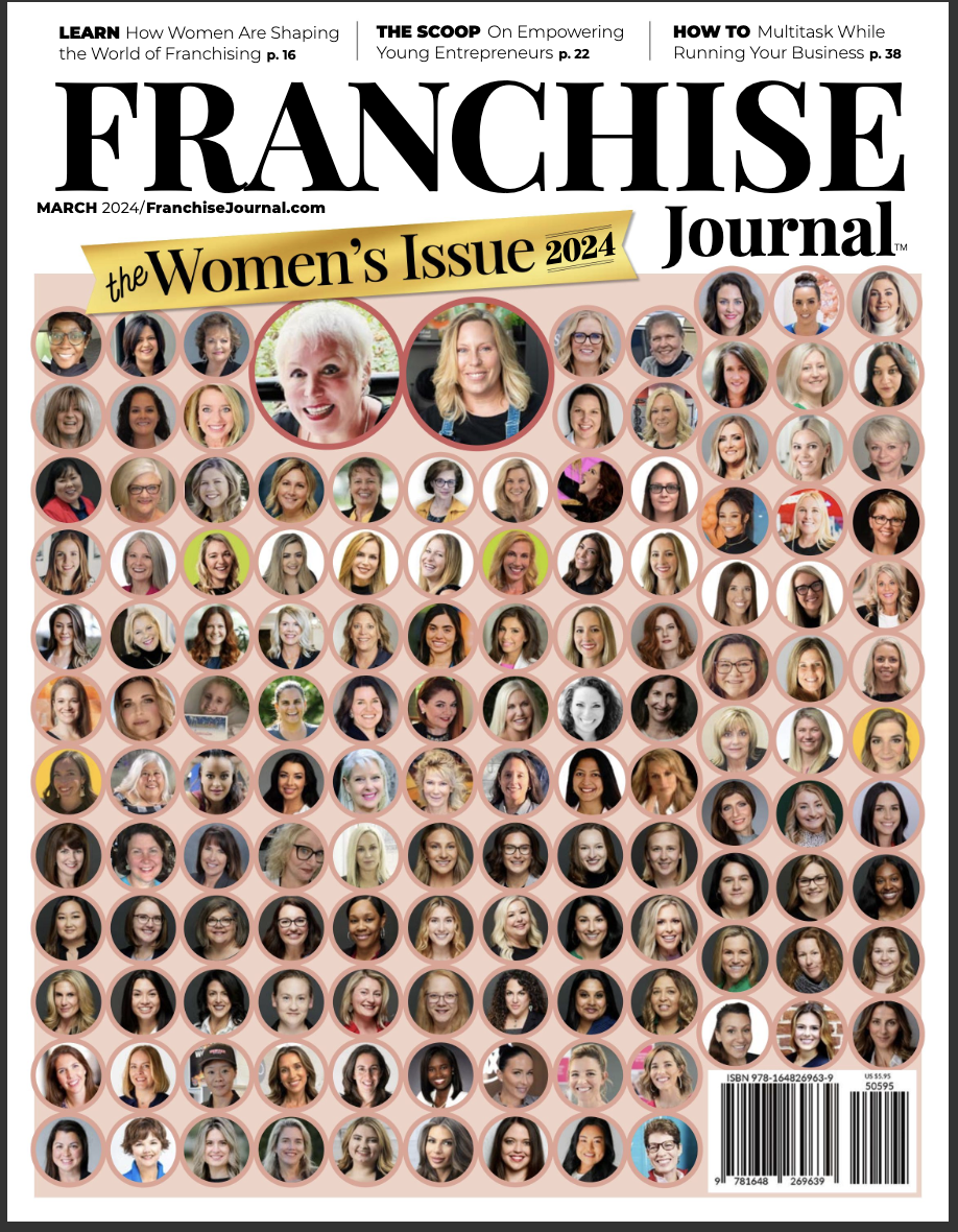 Screenshot 2024-03-27 at 10.55.47 AM Front Cover of Franchise Magazine the Women's Issues 2024